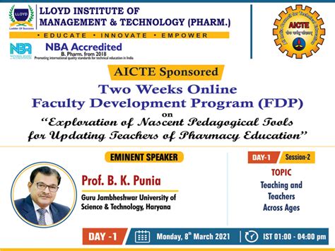 AICTE Sponsored Two Weeks Online Faculty Development Program FDP