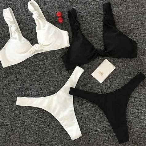 Caliente S Lido Traje De Ba O Mujeres Tanga Bikini Set Blanco