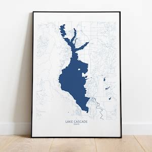 Lake Cascade Idaho Map Pittsburgh Map Company - Etsy