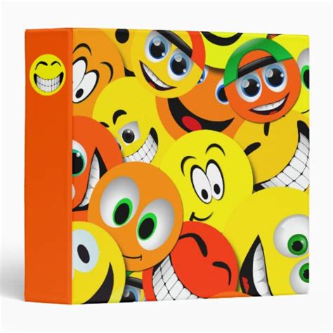 Orange And Yellow Smiley Faces Collage Binder Zazzle