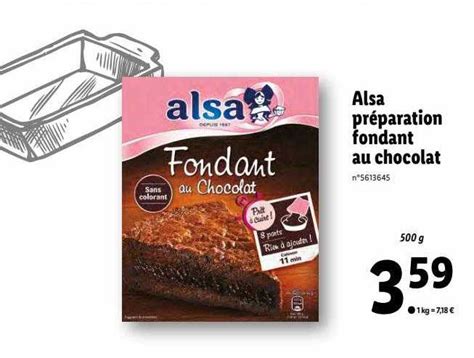 Promo Alsa Pr Paration Fondant Au Chocolat Chez Lidl Icatalogue Fr