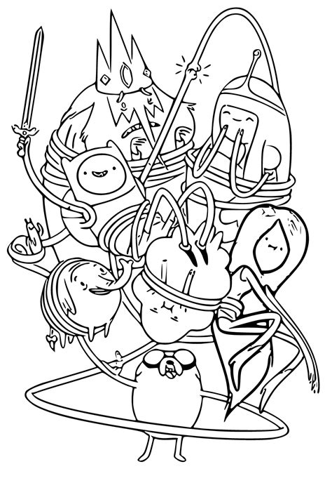 Free Printable Adventure Time Characters Coloring Page Sheet And