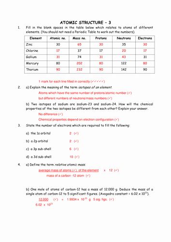 50 Development Of Atomic Theory Worksheet