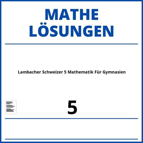 Lambacher Schweizer 6 Mathematik Für Gymnasien Lösungen Pdf