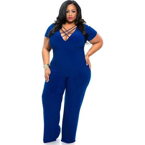 Xxl 3xl Plus Size Jumpsuit New Fashion Women Summer Clothing Solid