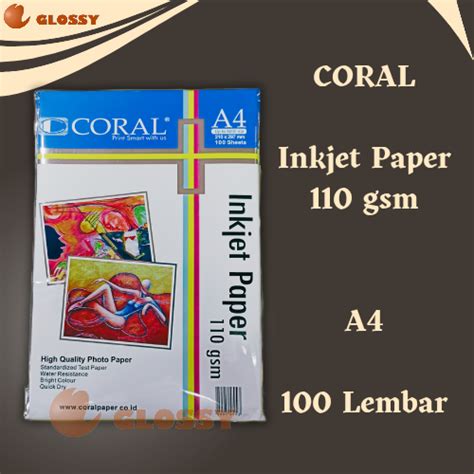 Jual Kertas Coral Inkjet Paper Gsm Shopee Indonesia