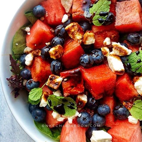 Blueberry Watermelon Feta Salad Best Summer Salad Nkechi Ajaeroh