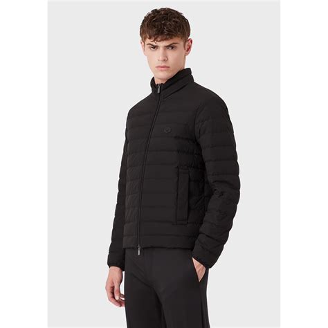 Emporio Armani Logo Puffer Jacket Black Frasers