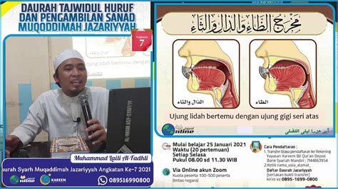 Jazariyyah7 7B || Makhraj Lisan | Ujung Lidah - YouTube