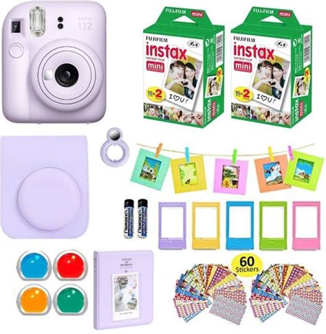 Fujifilm Instax Mini 12 Lilac Purple Bundle10x4 Filmcarrying Case