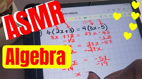 Asmr Teaching You Algebra Equations One Two Multi Step And Equations With Fractions 💜🤍🥰 Youtube