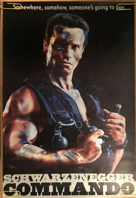 Original Vintage Poster Arnold Schwarzenegger Commando Movie Etsy