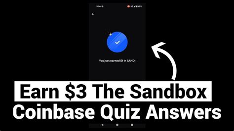 Earn Free 3 The Sandbox Crypto SAND Coinbase Quiz Answers YouTube