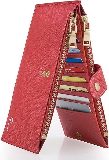 Portefeuille Femme En Cuir Blocage RFID Mince Wallet Porte Carte De