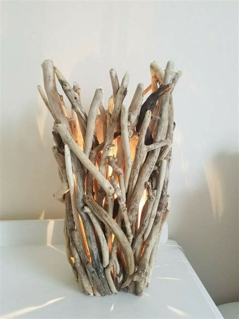 Twisty Driftwood Seaside Beach Table Lamp Handmade In Cornwall