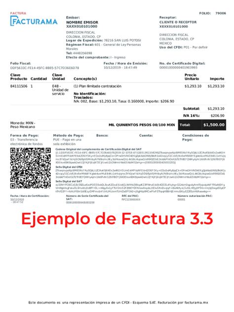 Ejemplo De Factura Para Restaurantes Cfdi En Facturas Hot Sex Picture