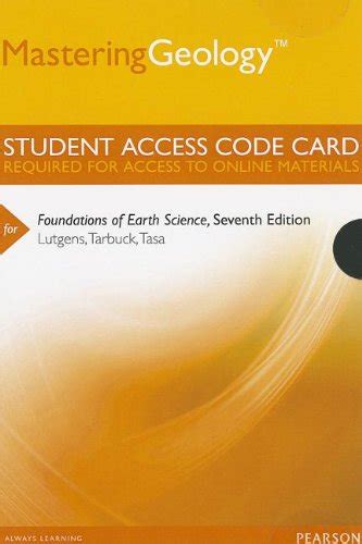 Mastering Geology Standalone Access Card For Foundations Of Earth