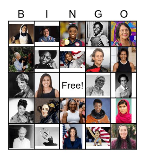 Womens History Month Bingo Card