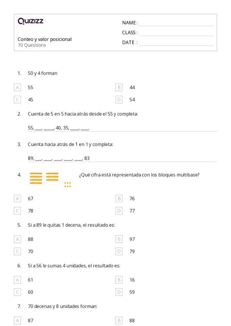 50 Saltar Conteo Hojas De Trabajo Para Grado 2 En Quizizz Gratis E