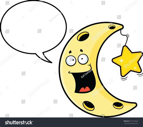 Cartoon Illustration Talking Crescent Moon Speech Stock Vector (Royalty ...