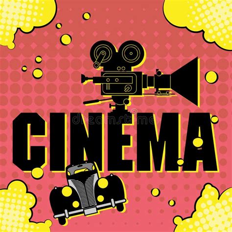 Grunge Retro Cinema Poster Stock Vector Illustration Of Projector