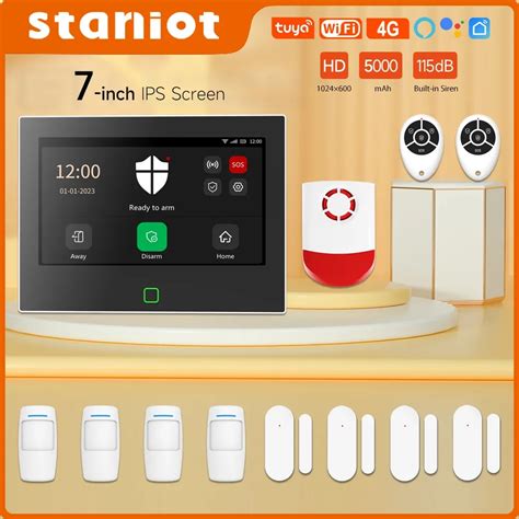 Staniot 7 Inch Home Alarm System Wireless WiFi 4G Tuya Smart Security