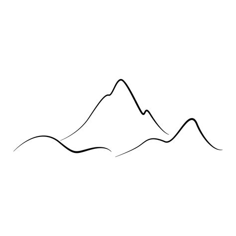 Premium Vector Mountain Line Art Silhouette Logo Vector Illustration