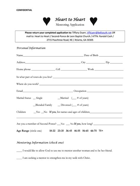 Fillable Online Spdl Heart To Heart Application Form Spdl Fax Email