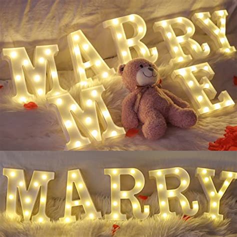 Marry Me Light Up Letters Proposal Decorations Led Letters Lights Will