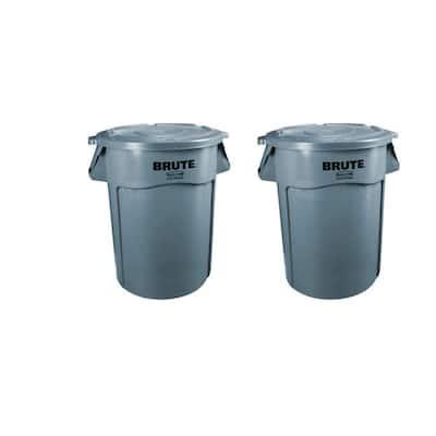 Rubbermaid Commercial Products Brute 32 Gal Gray Round Vented Trash