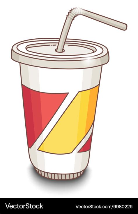 Cute hand-drawn cartoon style cup with drink Vector Image