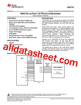 DS90C185 Datasheet PDF Texas Instruments