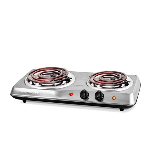 Ovente Electric Double Coil Burner Inch Hot Plate Cooktop With Temperature Control And