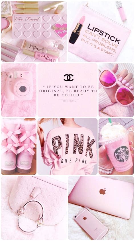 Download Light Pink Aesthetic Girly Mood Board Wallpaper