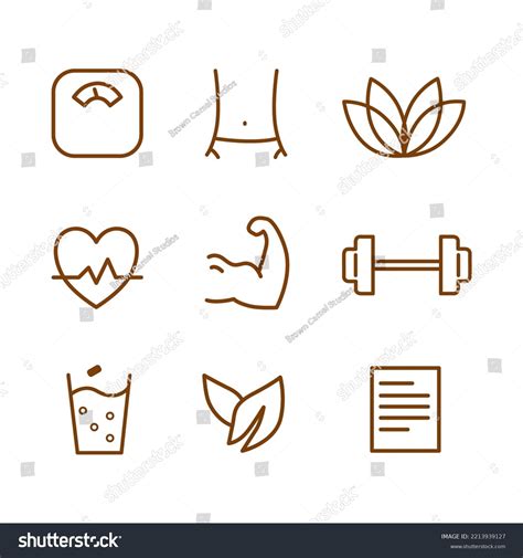 Health Wellness Design Icons Isolated On Stock Vector (Royalty Free ...