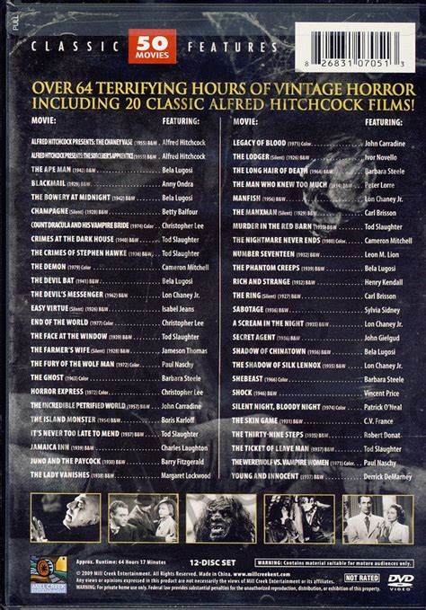 Legends Of Horror 50 Moviesclassic Featuresboxset On Dvd Movie