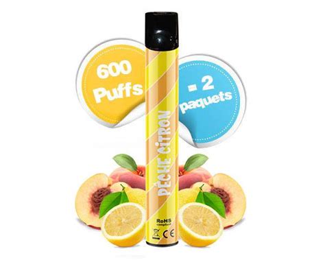 Wpuff Pêche Citron Liquideo cigarette électronique facile d utilisation