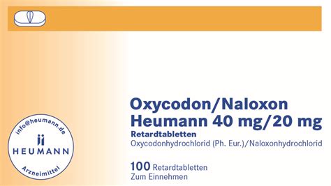 Oxycodon Naloxon Heumann 40 Mg 20 Mg Retardtabletten