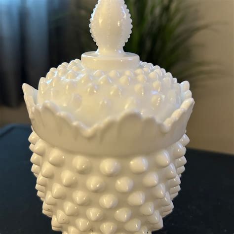 Hobnail Milk Glass Etsy