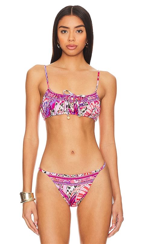 Camilla Gathered Bikini Top In Viola Vintage REVOLVE