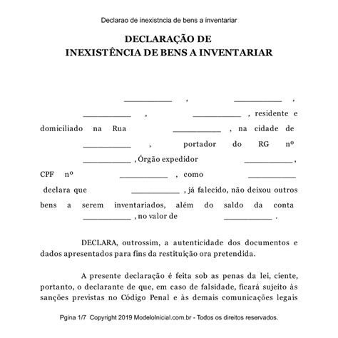 Modelo De Declaracao De Bens Para Fins Eleitorais V Rios Modelos Hot