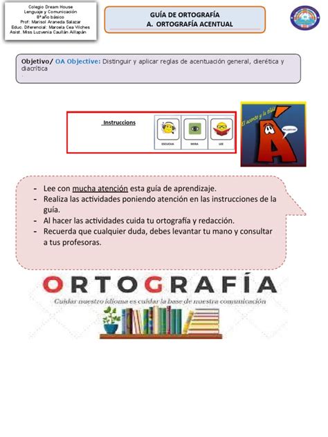 Guia AcentuaciÓn OrtogrÁfica 8 BÁsicoo Pdf Voz Humana Fonética