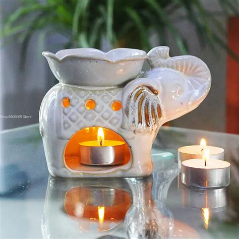 Ceramic Aromatherapy Furnace Elephant Candle Essential Oil Incense