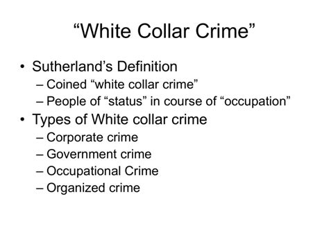 “white Collar Crime”