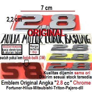 Jual Emblem Original Tulisan Logo Lambang Angka Cc Chrome Toyota