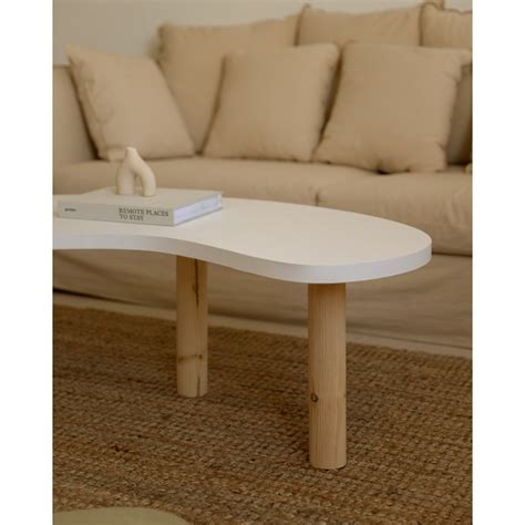 Table Basse Gina I Blanche Et Naturelle Decowood