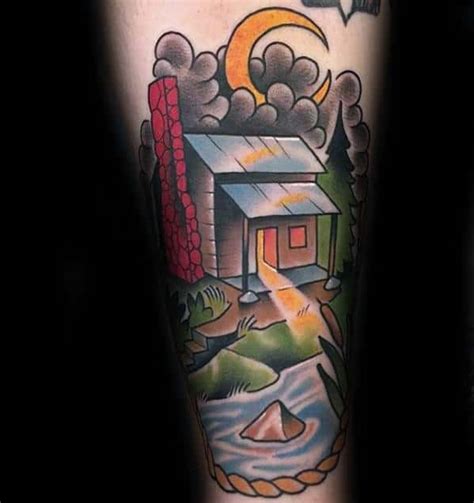 40 Log Cabin Tattoo Designs for Men [2023 Inspiration Guide]