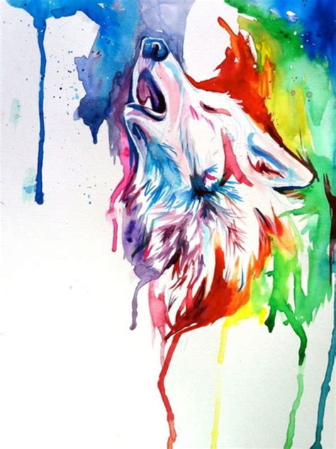 Rainbow Wolf Art Print By Katy Lipscomb Wolf Art Print Art Art Prints