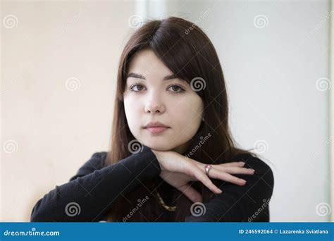 Fifteen Year Old Girl Stock Photo Image Of Cute Brunette