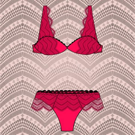 Hand Drawn Vector Lingerie Set Stock Vector Illustration Of Lace